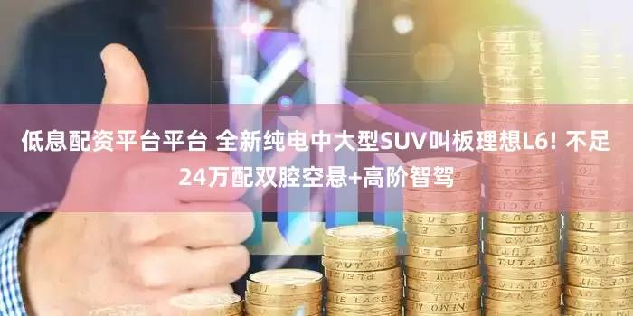 低息配资平台平台 全新纯电中大型SUV叫板理想L6! 不足24万配双腔空悬+高阶智驾